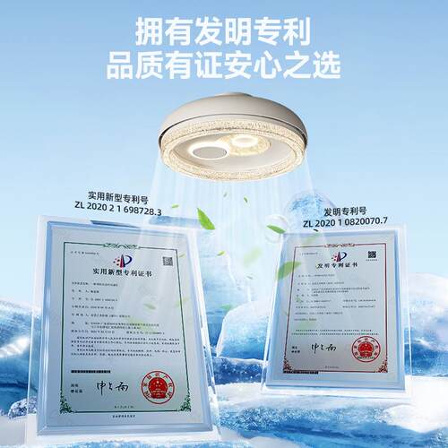 无风灯儿童房卧扇室客厅灯2025年款餐新叶厅JKI吸顶新型简约电风