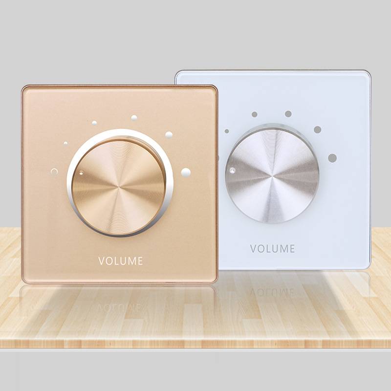 定阻双声道调音开关背景音乐音量调节喇叭音控器双路玻璃面板T3