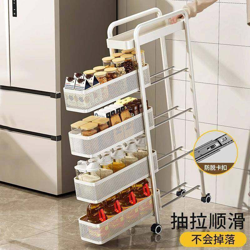 储物推架抽侧拉面缝隙收夹纳SPH柜窄推车置物架小车缝冰箱可多层