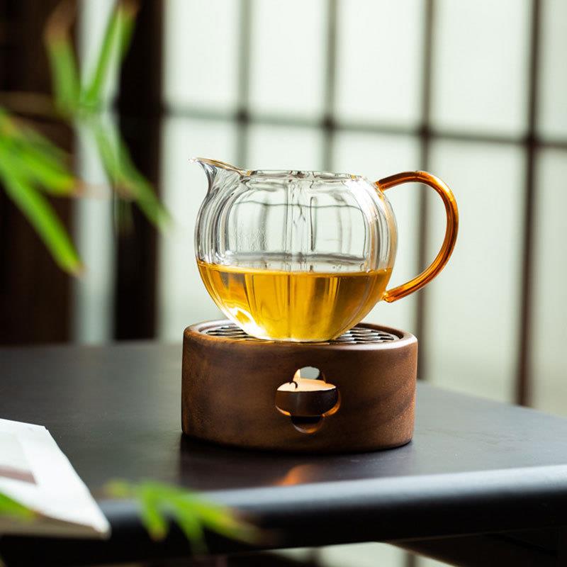 胡桃木茶炉实温木暖茶炉烛加热底座家蜡用围炉煮INS茶壶保温炉茶