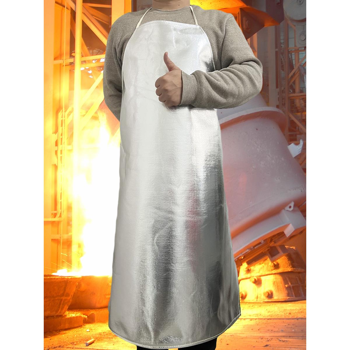 隔热围裙铝箔隔热服耐高温罩衣反穿衣阻燃耐1000度防烫防喷溅大衣