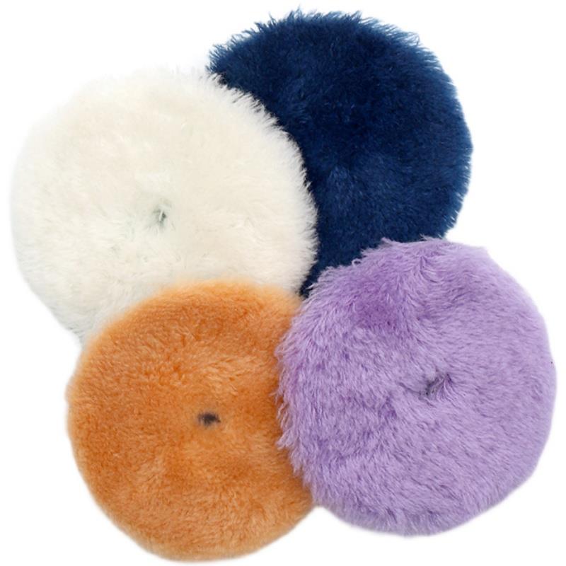 汽车美容羊毛盘抛光羊毛5寸自粘式日式长羊毛抛光羊毛轮DA机还原