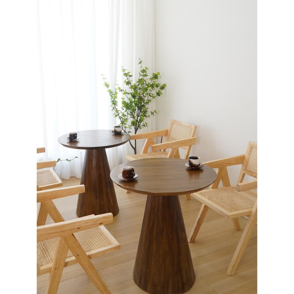 北欧实木茶几简约现代创意角几客厅沙发卧室餐桌咖啡奶茶圆形边几