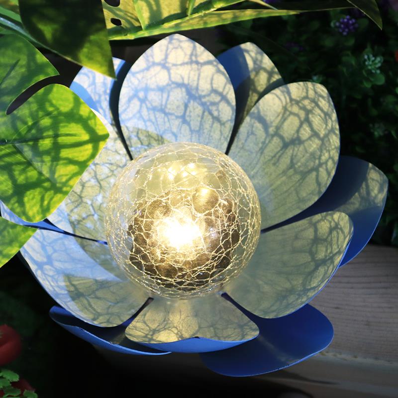 漫选太阳能户外防水铁艺莲花灯花园别墅露台装饰庭院灯草坪气氛灯