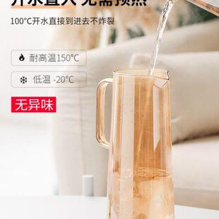 凉水壶 北欧冷水壶玻璃耐高温家用凉水杯大容量凉白开水杯茶壶套装