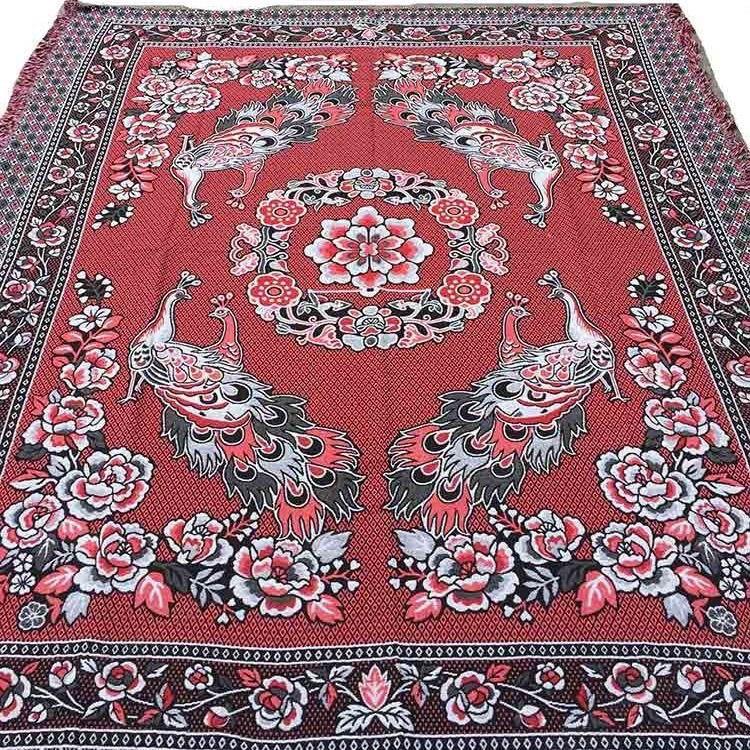 老式纯棉线毯针织床单榻榻米乡村乡土炕床单加厚加密沙发毛巾防滑