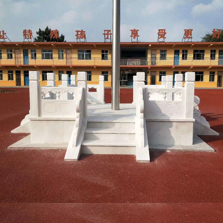 石雕栏板雕刻护栏汉白玉旗台大理石栏杆园林护栏别墅内外石材围栏