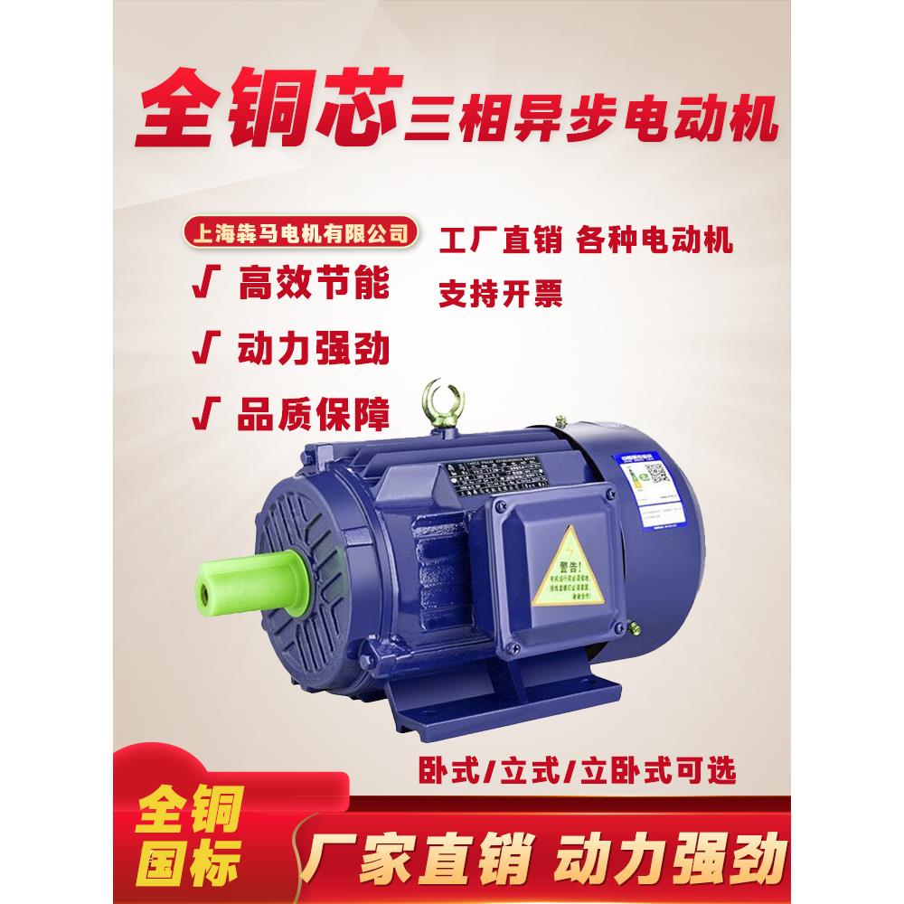 三相异步电动机4kw Y112M-2极三相电机交流异步变频刹车失电380v