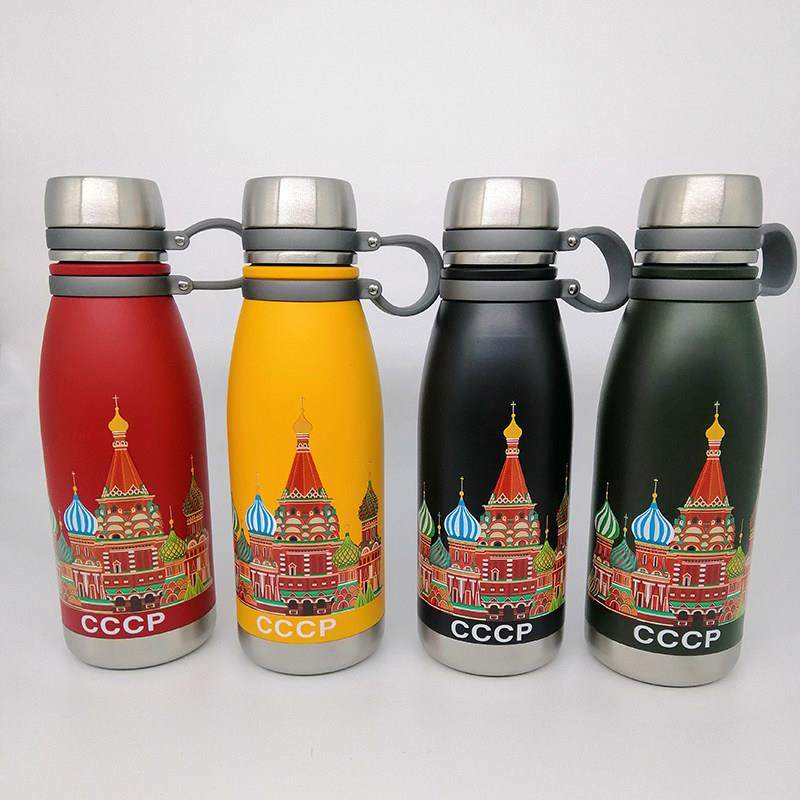 俄罗斯316不锈钢创意保温杯可携式650毫升运动水杯学生办公车载水