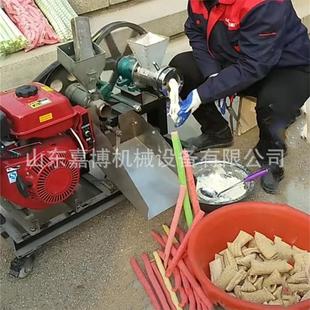 玉米面粉双机头膨化机 自动切断空心棒汽油膨化机 乡镇个体创业用