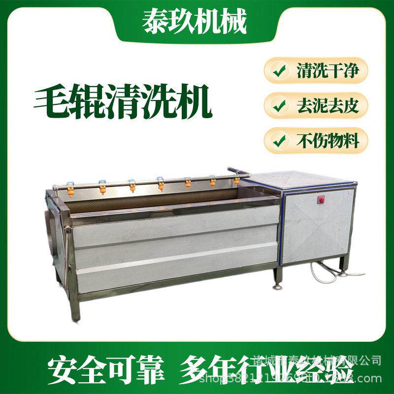 马铃薯毛辊清洗机紫薯清洗设备毛竹笋去泥去皮机蛤蜊去泥沙清洗机