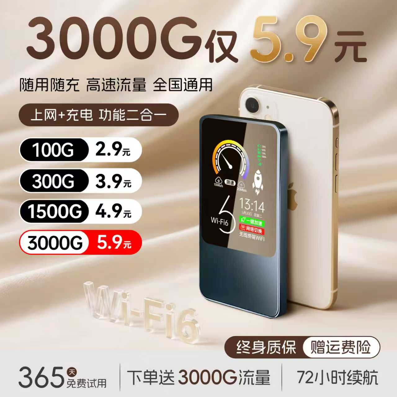 【米家智选】高速随身无线wifi6