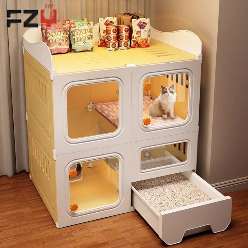 德国猫笼子家用室内带厕所一体猫舍别墅超大自由空间猫咪屋舍猫窝