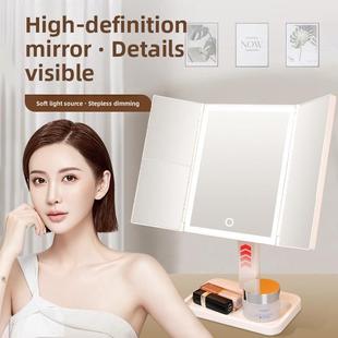 颜天乐智能Led化妆镜可调高度升降梳妆镜卧室桌面美容镜