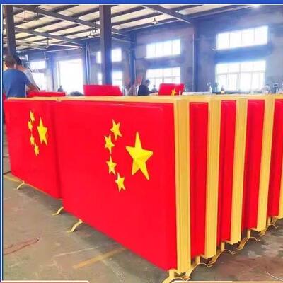 户外路灯吸塑发光国旗灯箱太阳能压克力悬挂五星红棋杆可定制