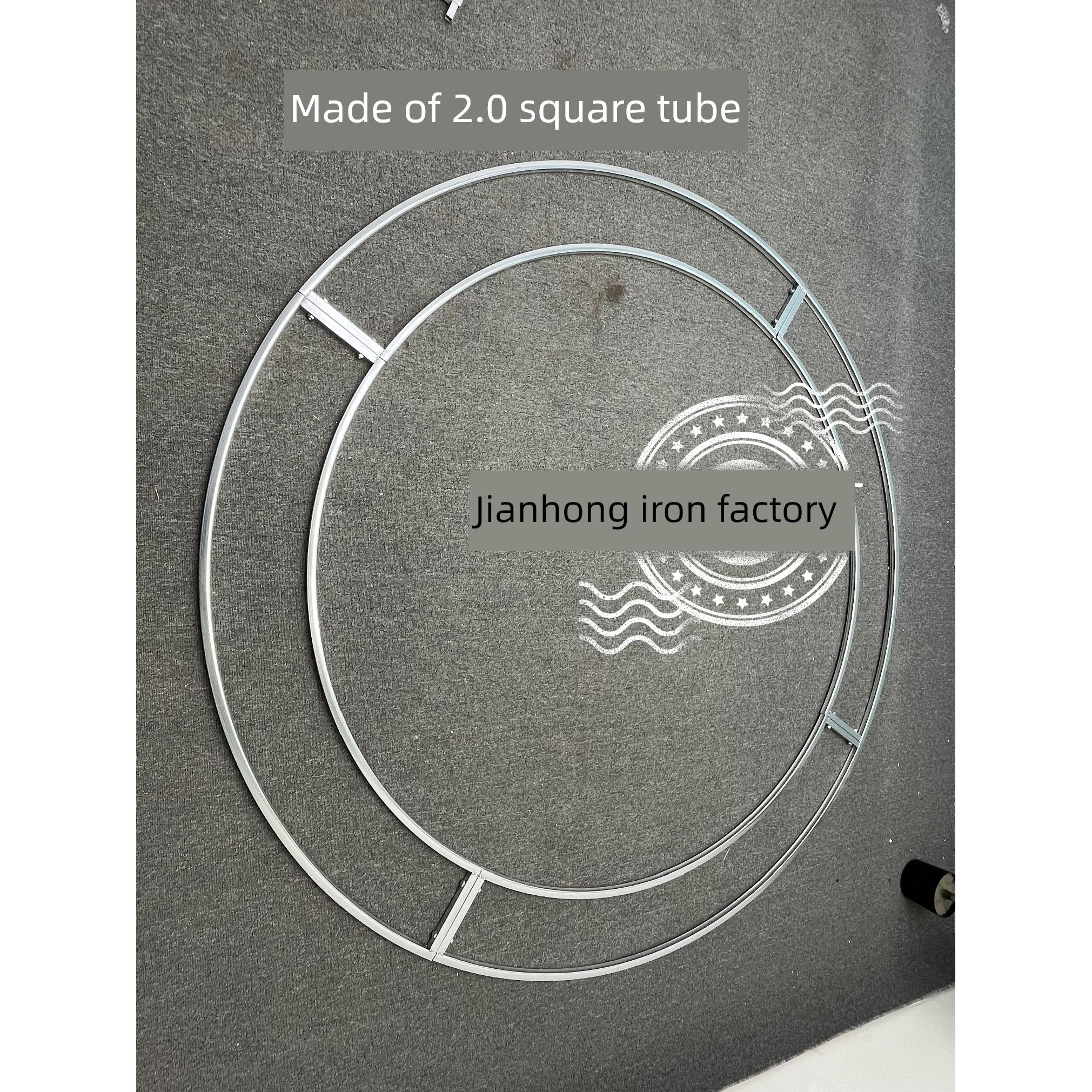 定制新款婚庆铁艺吊顶圆环架子舞台珠帘吊顶纱舞台装饰圆形线帘架