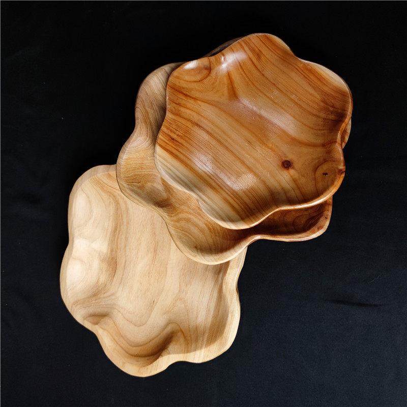 糖果盘瓜子盘实木中式客厅家用 木托盘 复古梅花型创意小号水果盘,餐饮具,果盆/果盘/果篮,淘宝优惠券,粉丝福利购,淘宝优惠卷