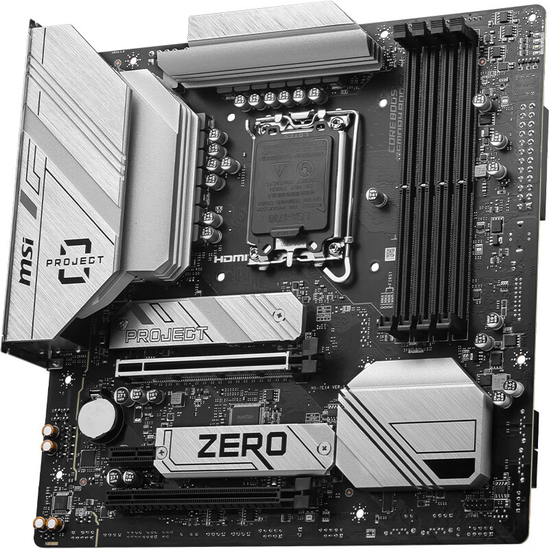 微星（MSI）B760M PROJECT ZERO DDR5 零 WIFI背插主板
