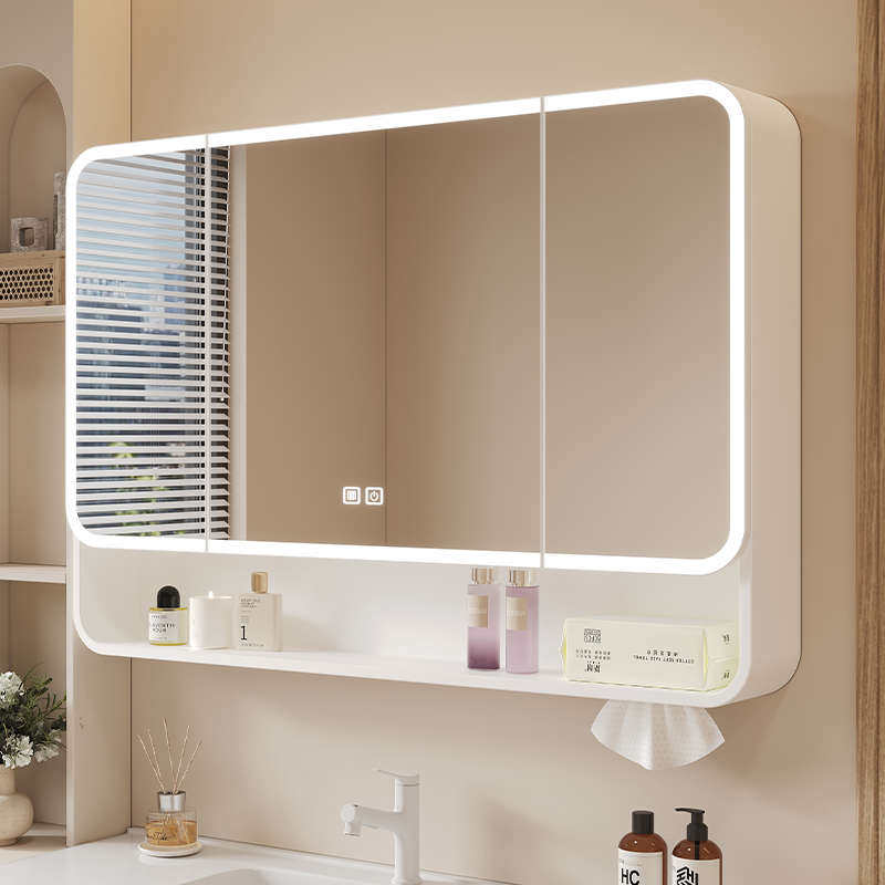 太空铝镜柜卫生间智能灯带美妆收纳架储物柜杂物柜收纳柜镜子,家装主材,浴室镜柜,淘宝优惠券,粉丝福利购,淘宝优惠卷
