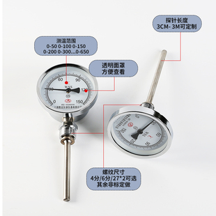 温度表 双金属温度计WSS 401 411 481径向轴向指针式