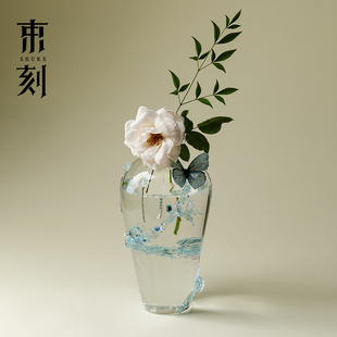 束刻 精致diy玻璃花瓶高颜值干花花插花器家用可水培养花容器装饰