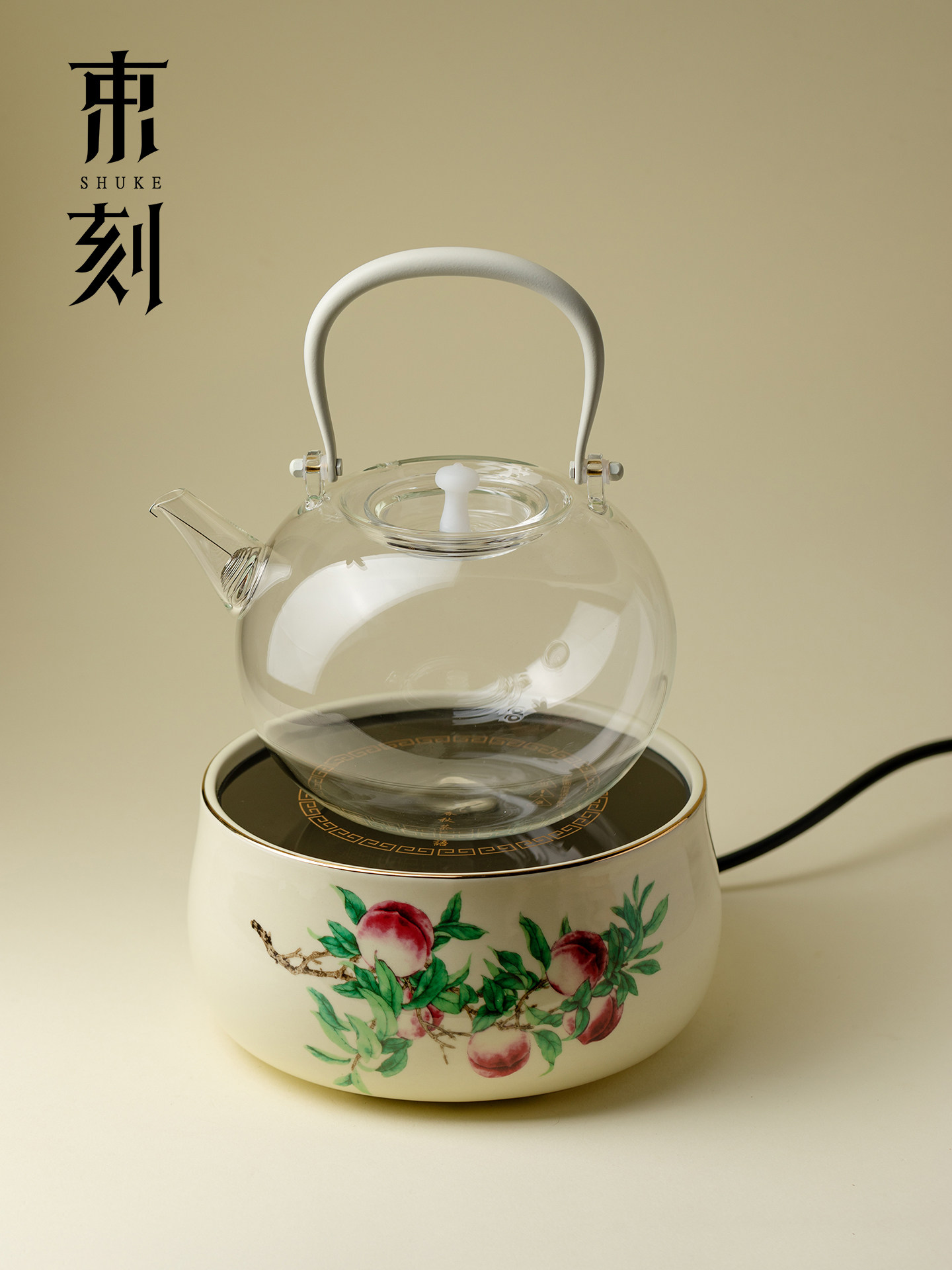 束刻 高端电陶炉提梁壶耐热玻璃大容量煮茶壶家用烧水壶养生壶