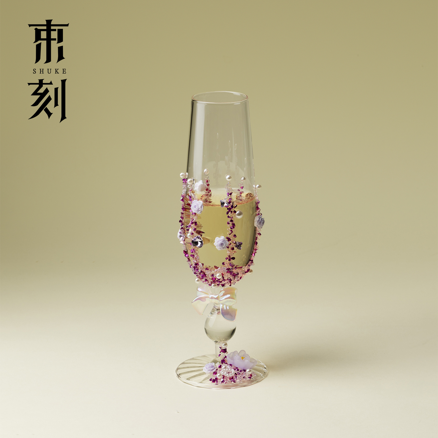 束刻精品高档玻璃香槟杯高级感diy粉萤特调鸡尾酒杯高级感香槟杯