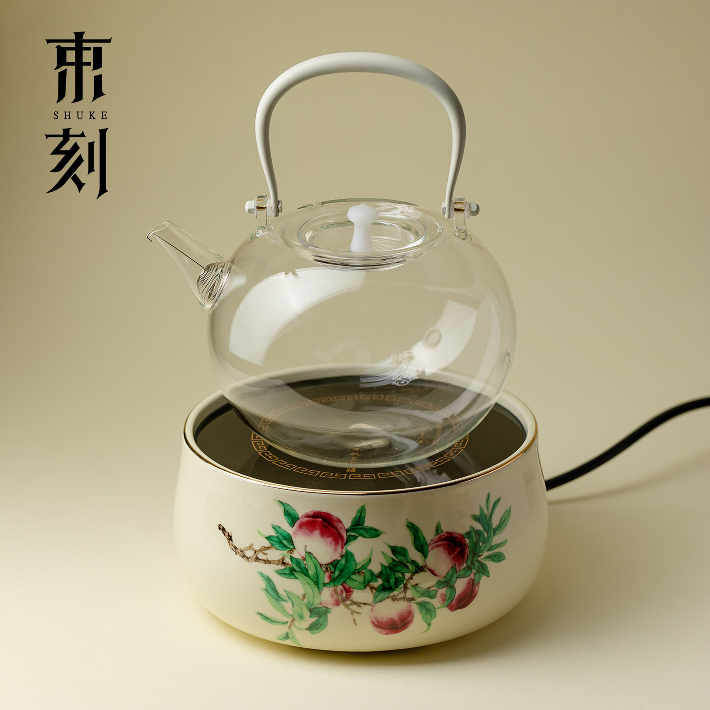 束刻 高端电陶炉提梁壶耐热玻璃大容量煮茶壶家用烧水壶养生壶