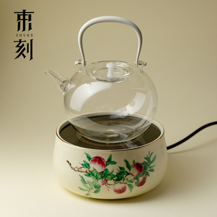 束刻 高端电陶炉提梁壶耐热玻璃大容量煮茶壶家用烧水壶养生壶