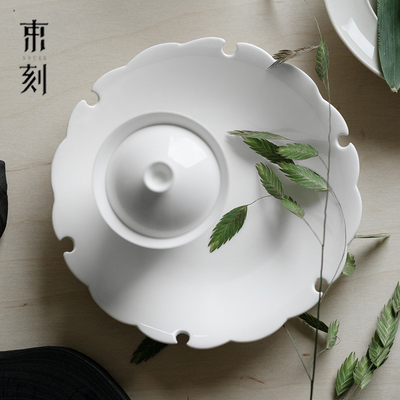 二才盖碗白瓷纸白釉纯白色敬茶碗