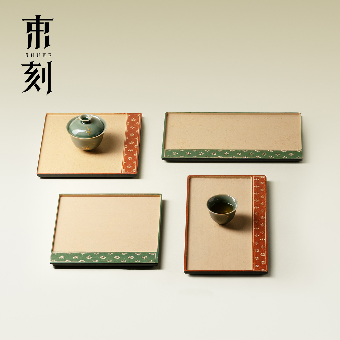 束刻 日式竹木长方茶盘轻奢双拼色干泡盘茶几专用竹制小茶台茶托图片