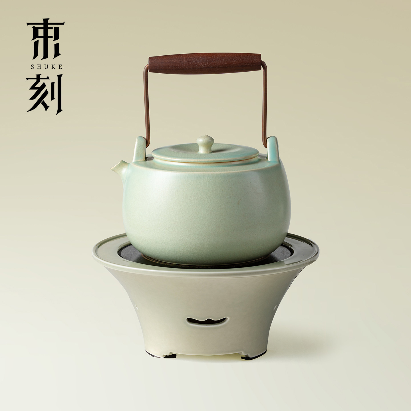 束刻 苏打青开片提梁壶电陶炉套装办公家用煮茶壶遥控静音电热炉