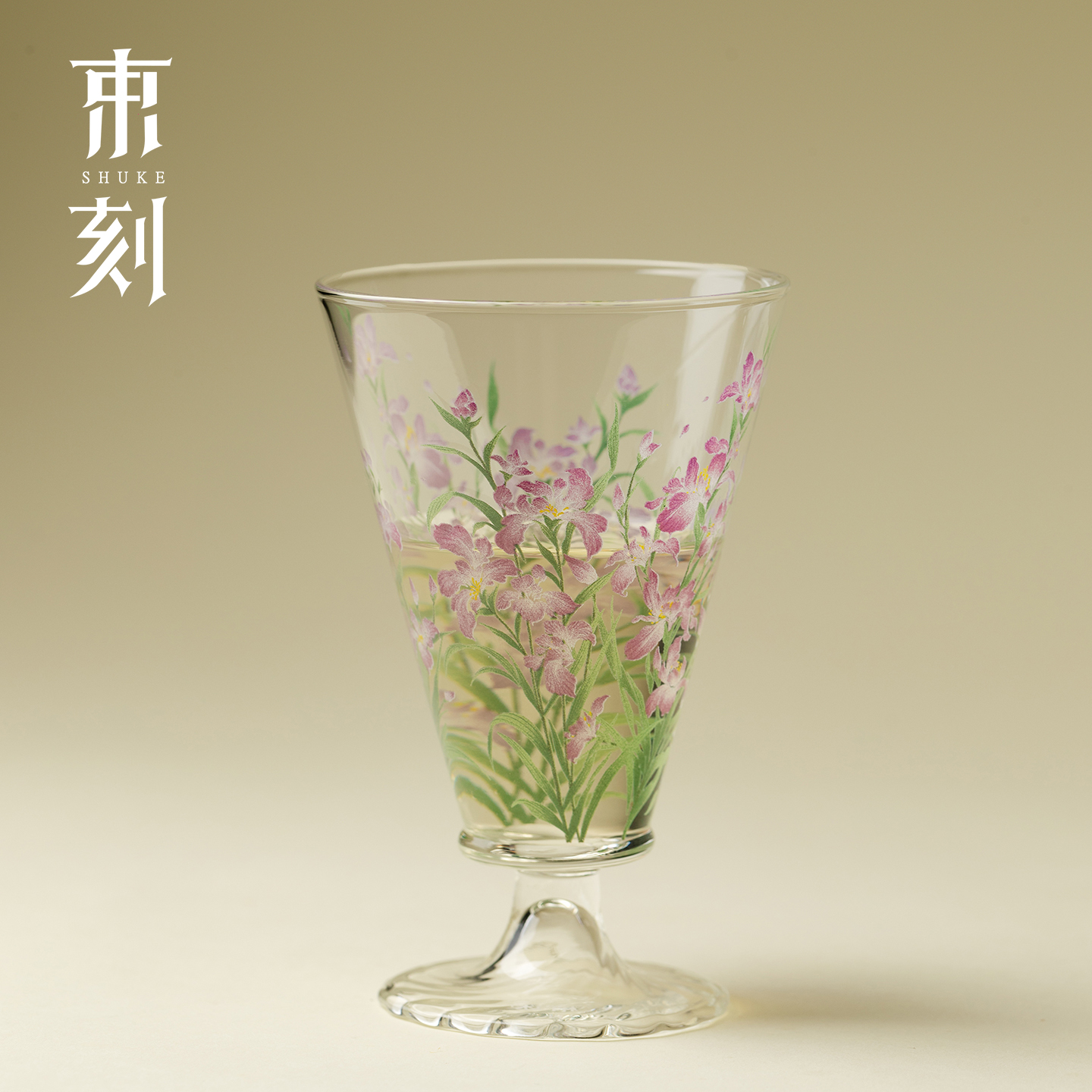 小清新鸢尾花鸡尾酒杯高级调酒杯