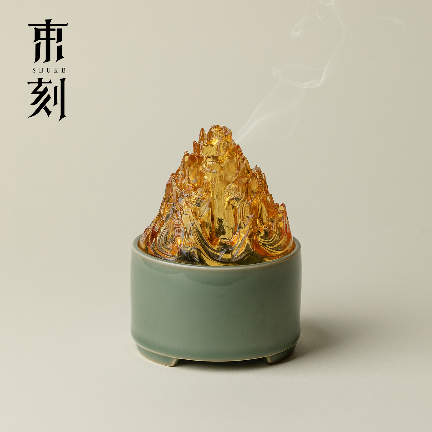 越窑青瓷琉璃博山炉盘香炉