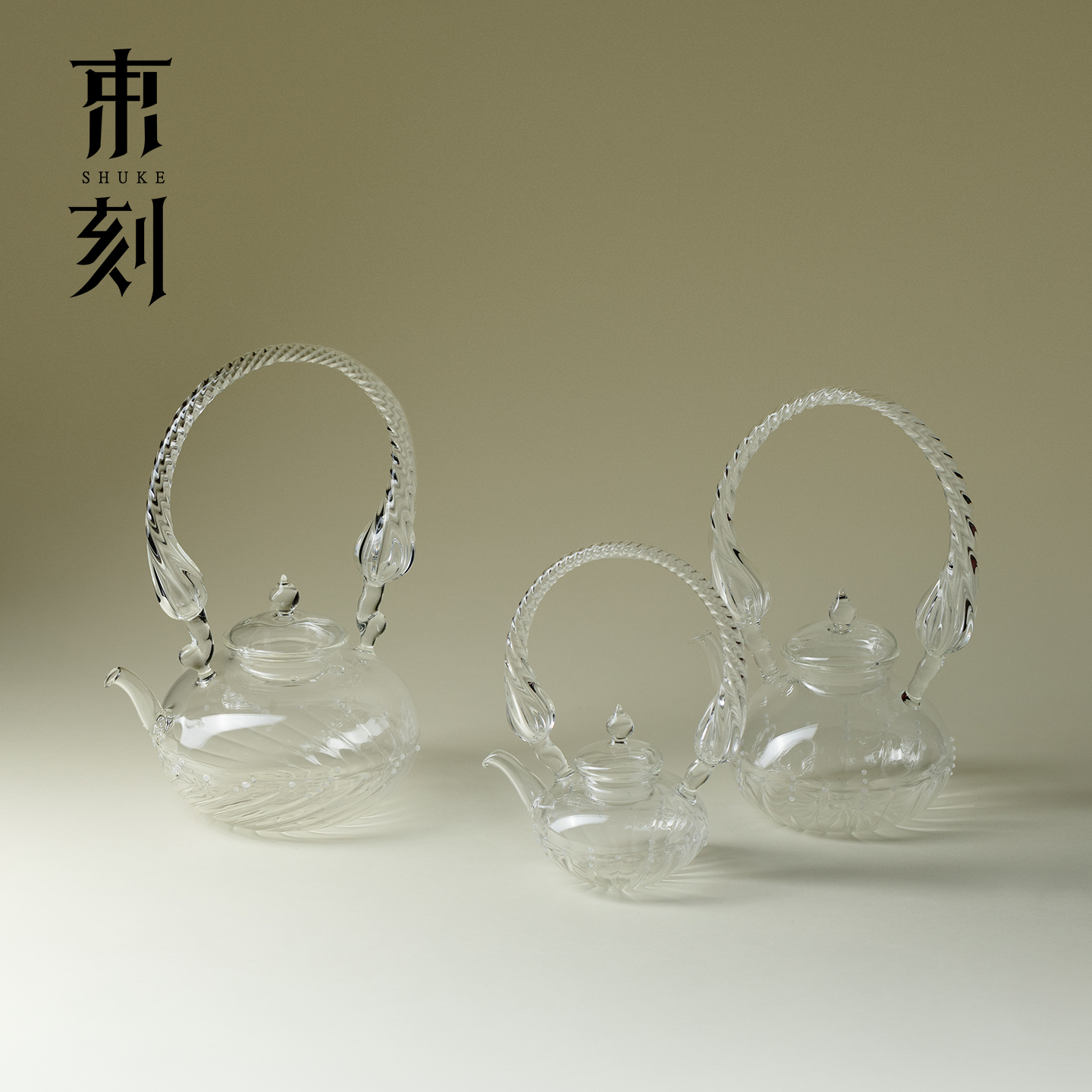 束刻朝露耐热高硼硅玻璃提梁壶大容量煮茶壶花茶壶养生壶泡茶壶