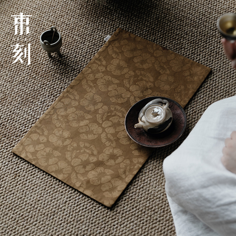 束刻 丝麻提花布艺加厚茶席桌旗桌布双面防水干泡席茶几隔热茶垫,餐饮具,茶道/零配,淘宝优惠券,粉丝福利购,淘宝优惠卷