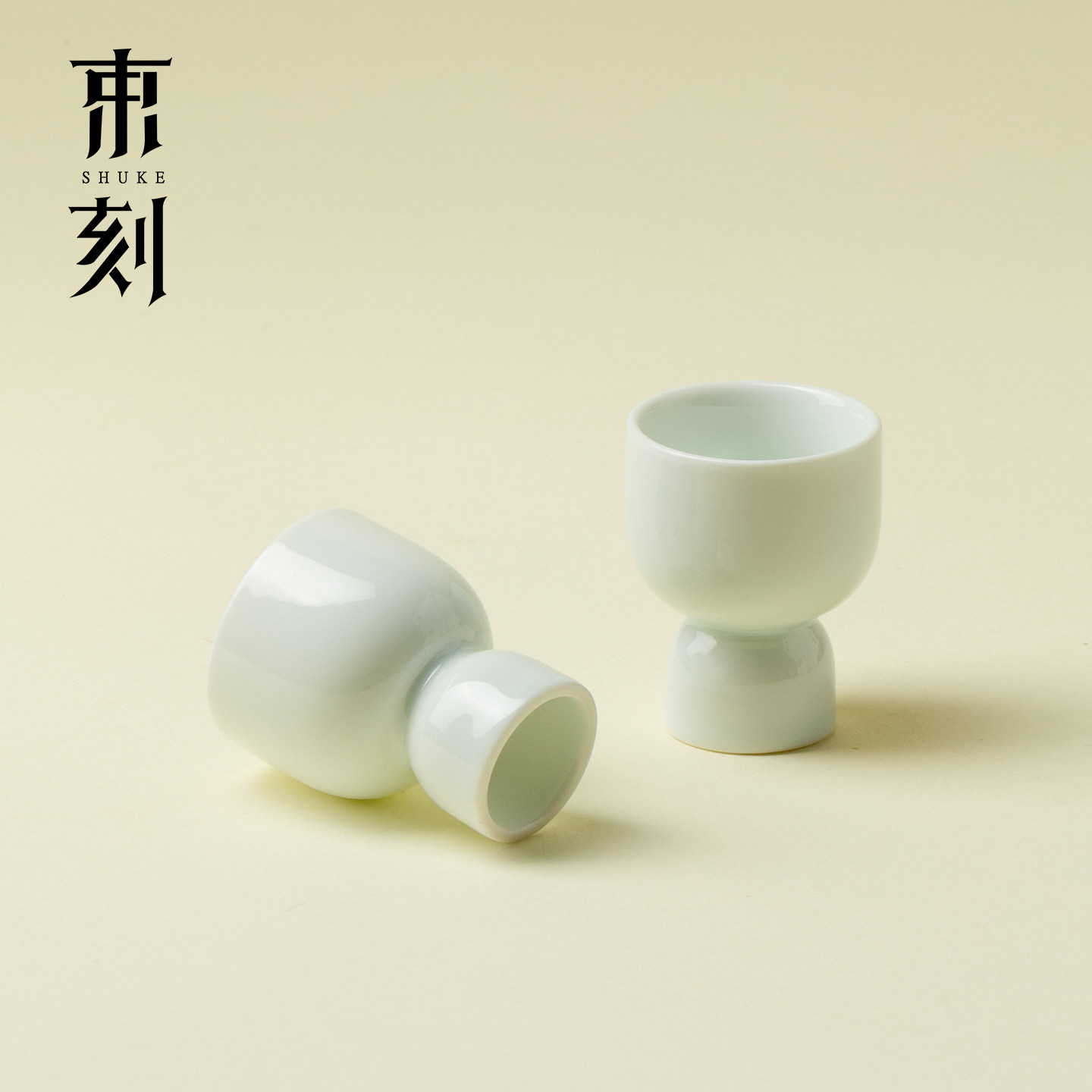 束刻影青瓷陶瓷白酒杯高级感纯手工家用酒杯简约风高档酒具清酒杯图片
