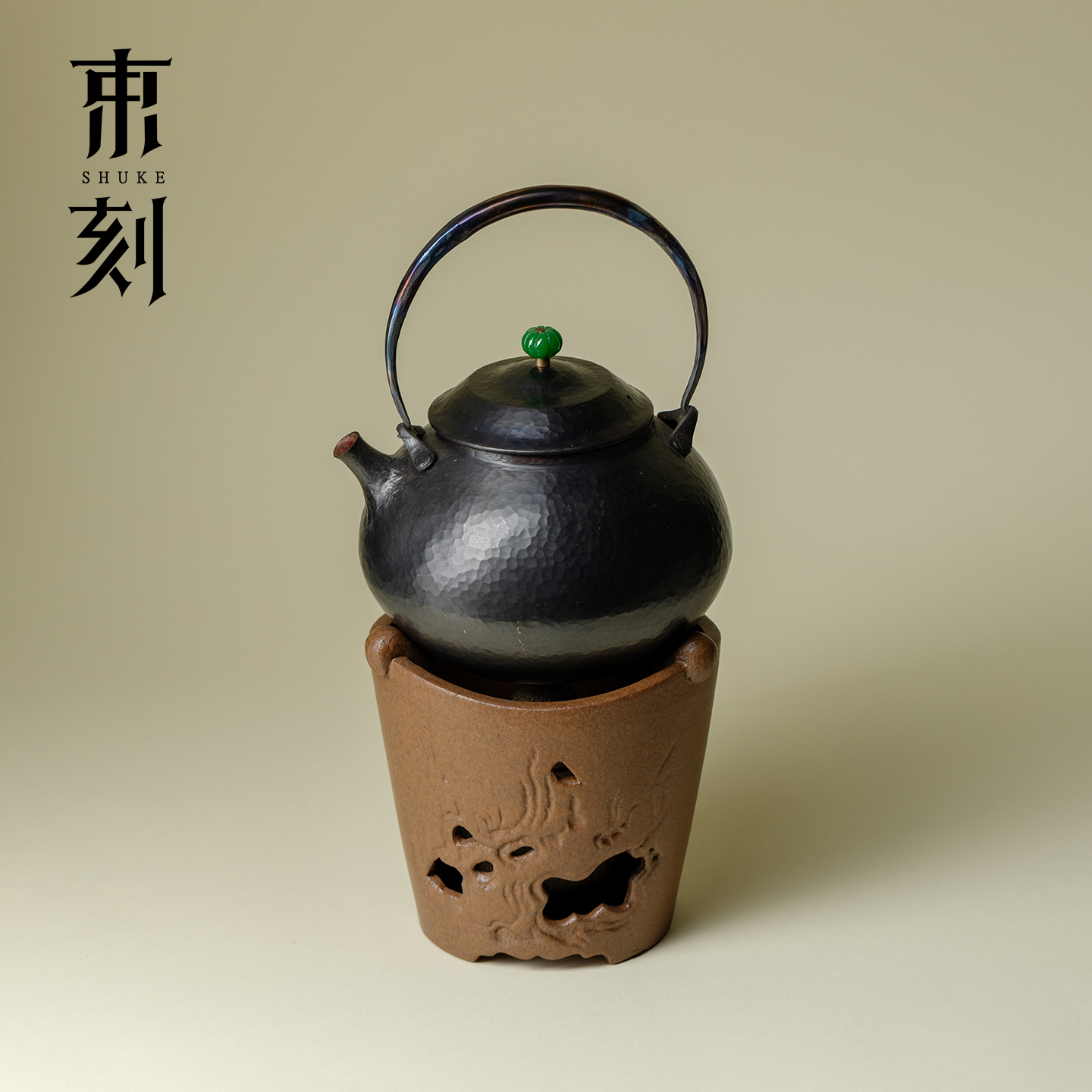 束刻复古粗陶窑变围炉煮茶壶小风炉户外庭院烧水壶可炭火明烧碳炉