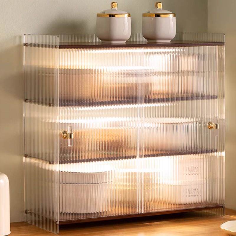 防尘杯架压克力客厅餐桌面置物餐柜家用茶具水杯茶杯实木收纳层架