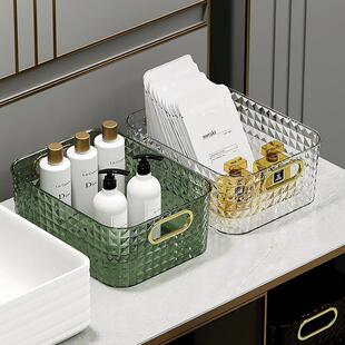 轻奢化妆品收纳盒高级感浴室护肤品整桌面水果零食杂物收纳筐家用