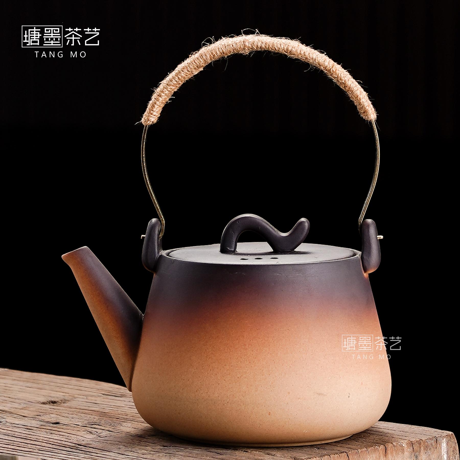大容量陶壶煮茶壶碳火烧水壶原矿紫砂壶瓦斯灶明火提梁壶耐高温壶
