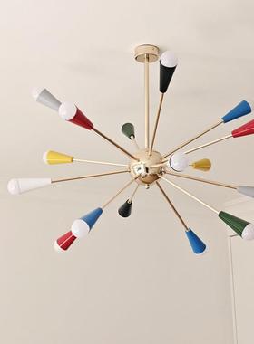 中古Sputnik彩色烟花灯包豪斯别墅客厅吊灯孟菲斯餐厅灯卧室灯具