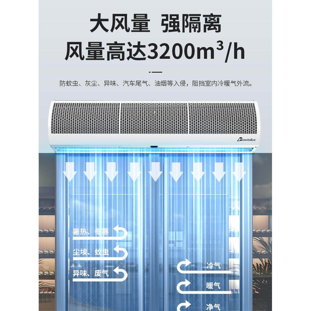西部多风幕机Mixue Bingcheng同款/商用低噪音遥控风幕门头0.9/1.