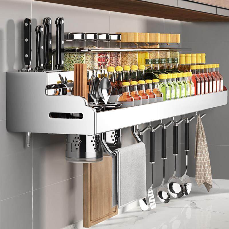 304不锈钢厨房置物架家用壁挂式用品免打孔调味料筷子刀架收纳架,厨房/烹饪用具,厨房置物架/置物柜/角架,淘宝优惠券,粉丝福利购,淘宝优惠卷