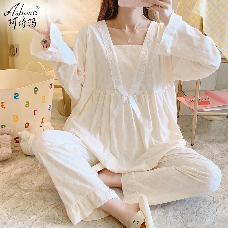 月子服纯棉全棉吸汗夏季产妇产后哺乳8月份9孕妇睡衣夏天孕期专用