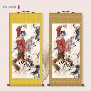 瓦松虎画,水长,瓦松,农家堂,家庭墙画,客厅,国画,中殿装饰