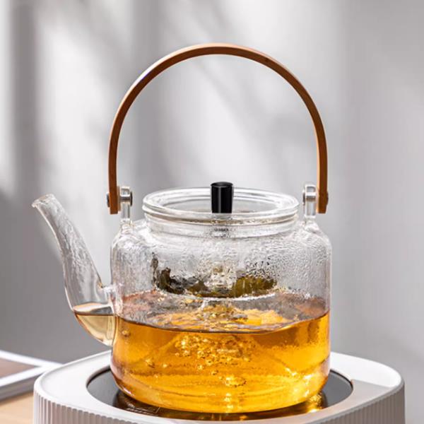 煮茶壶全玻璃烧水泡茶专用电陶炉耐高温家用养生花茶具提梁蒸茶器