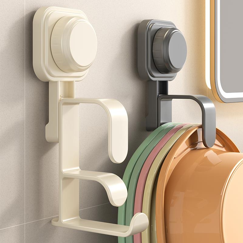 旋转吸盘脸盆架挂钩盆子收纳架浴室置物架家用厕所免打孔挂盆神器