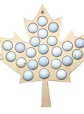 工厂创意加拿大枫叶高尔夫球架GOLF木质装饰品松木高尔夫球展示架