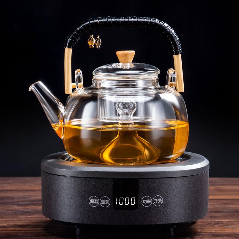 玻璃煮茶壶提梁壶蒸汽全自动家用蒸茶器白茶泡茶烧水壶电陶炉套装